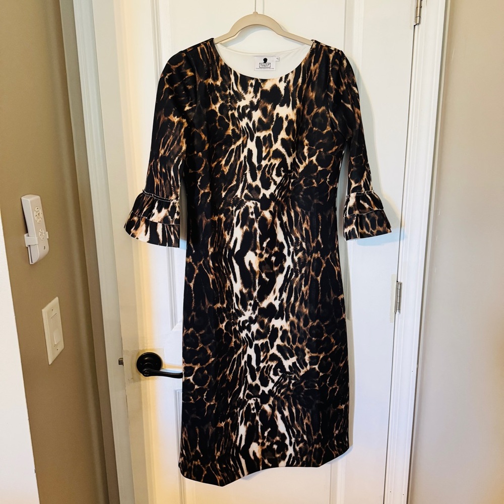 Dainty Jewells Animal Print Long Sleeve Dress